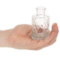 Mini vaso in vetro con motivo a rombi, piccolo vaso da tavolo, bottiglia, trasparente, 9 cm, 6 pezzi | Floristik24.it