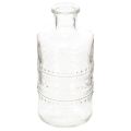 Floristik24 Bottiglia in vetro decorata, cilindrica, trasparente, vaso decorativo, 15 cm, 6 pezzi
