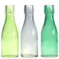 Floristik24 Vaso bottiglia di vetro Ø5cm H16cm verde / grigio 6 pezzi