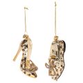 Floristik24 Ornamenti in vetro a forma di scarpa con stampa leopardata, decorazione per albero di Natale, 13 cm, 2 pezzi