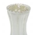 Floristik24 Vaso in vetro contadino bianco argento H11cm 6 pezzi