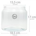 Floristik24 Lanterna in vetro, vaso decorativo, decorazione candela Ø18,5cm H21cm