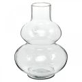 Floristik24 Vaso di vetro vaso di fiori rotondo vaso decorativo in vetro trasparente Ø16cm H23cm