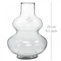 Floristik24 Vaso di vetro vaso di fiori rotondo vaso decorativo in vetro trasparente Ø16cm H23cm