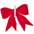 Fiocco decorativo rosso con clip. Decorazione natalizia versatile. 11 cm, 4 pezzi. | Floristik24.it