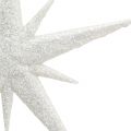 Floristik24 Stella glitterata da appendere bianca 13 cm 12 pezzi