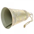 Floristik24 Campanella di Natale da appendere, Avvento, campana dorata, aspetto antico, Ø10.5cm H17cm