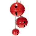 Floristik24 Campanellini decorativi in metallo rosso, set da 3, 14/12/8 cm