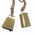 Floristik24 Set di campanacci per appendere corda in metallo ottone 8.2 / 9.5cm 240cm