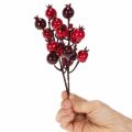 Ramo artificiale di melograno con steli ramificati, ideale come decorazione per vasi, 19 cm, 4 pezzi | Floristik24.it
