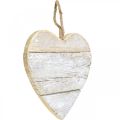 Cuore in legno, cuore decorativo da appendere, cuore deco bianco 20cm