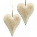 Floristik24 Cuore in legno, cuore decorativo da appendere, decorazione cuore H16cm 2pz