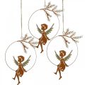 Floristik24 Anello decorativo angelo in metallo ruggine Decorazione natalizia 23,5x16,5 cm 3 pezzi