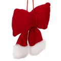 Floristik24 Fiocco in tessuto di flanella con bordo in peluche, da appendere, 15 cm