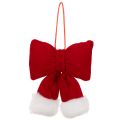 Fiocco in tessuto di flanella con bordo in peluche, da appendere, 15 cm | Floristik24.it