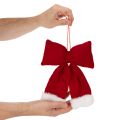Fiocco decorativo in flanella con bordo in peluche per appenderlo, 25 cm | Floristik24.it