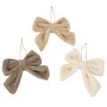 Floristik24 Fiocco decorativo in peluche con gancio, 16 cm, 3 pezzi