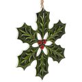 Floristik24 Decorazione natalizia a forma di agrifoglio, da appendere, 26 cm