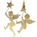 Floristik24 Ciondolo angelo dorato, decorazione angelo di Natale H20/21.5cm 4pz