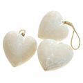 Appendiabiti cuore in legno deco cuore da appendere bianco 12 cm 3 pezzi