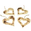 Floristik24 Appendino decorativo cuori in legno cuore in cuore fiammato 15x15 cm 4pz