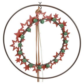 Floristik24 Decorazione da appendere Anello decorativo natalizio in metallo legno vintage Ø19cm