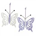 Floristik24 Appendiabiti decorativo farfalle legno viola/bianco 12×11cm 4pz