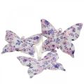 Farfalle decorative decorazione da appendere in metallo viola 12×10cm 3pz