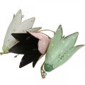 Floristik24 Fiori di metallo, campanule da appendere, decorazione primaverile, ciondolo in metallo H10,5 cm bianco, rosa, verde set di 3