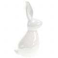 Floristik24 Coniglietto decorativo bianco madreperla 15,5 cm 2 pezzi