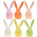 Floristik24 Bunny floccato colori pastello H13cm 6pz