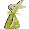 Floristik24 Coniglio di legno su un bastone verde, giallo, rosa 8 cm 12 pezzi