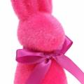Floristik24 Bunny floccato rosa 16cm 4 pezzi