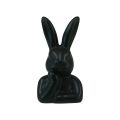 Floristik24 Busto di coniglio piccolo pensieroso nero 6×4×10,5 cm