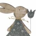 Floristik24 Figura decorativa coniglio in legno feltro 30/31,5 cm 2 pezzi