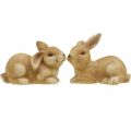 Floristik24 Coniglietto pasquale sdraiato coniglio in ceramica marrone coppia figura decorativa 15,5 cm 2 pezzi