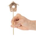 Casetta per uccelli decorativa, in legno di betulla, 5 cm, con supporti per fiori, 4 pezzi | Floristik24.it