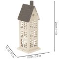 Casetta decorativa in metallo con finestre e camino, 28 cm | Floristik24.it