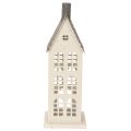 Casetta decorativa in metallo con finestre e camino, 28 cm | Floristik24.it