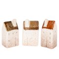 Floristik24 Set di casette decorative in ceramica, casette in miniatura da posizionare in piedi, 7 cm, 3 pezzi