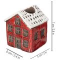 Portacandele in ceramica, casetta decorativa con neve per decorazione da tavola, 7 cm, 2 pezzi | Floristik24.it