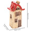 Set di decorazioni in ceramica a forma di casetta con tetto rosso, 8 cm, 2 pezzi | Floristik24.it