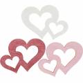 Floristik24 Cuori in legno, omaggi per decorazioni da tavola, San Valentino, addobbi matrimonio, doppio cuore 72pz