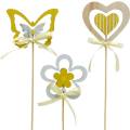 Floristik24 Fiore e cuore della farfalla della spina decorativa, decorazione della molla, spina del fiore, San Valentino 9 pezzi
