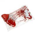 Floristik24 Cuore su bastoncino cuore decorativo rosso e bianco plug decorativo San Valentino 16 pezzi