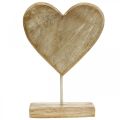 Cuore in legno cuore su un bastone deco cuore in legno naturale 25,5 cm H33 cm