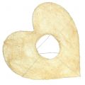 Floristik24 Polsino cuore in sisal sbiancato 25 cm 6 pezzi