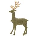 Statuetta decorativa di cervo in piedi, con corna floccate, 31 cm | Floristik24.it