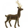 Floristik24 Deco decorazione cervo figura deco renna floccata marrone H37cm