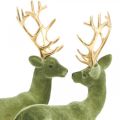 Floristik24 Deco decorazione cervo figura deco renna verde H20cm 2 pezzi